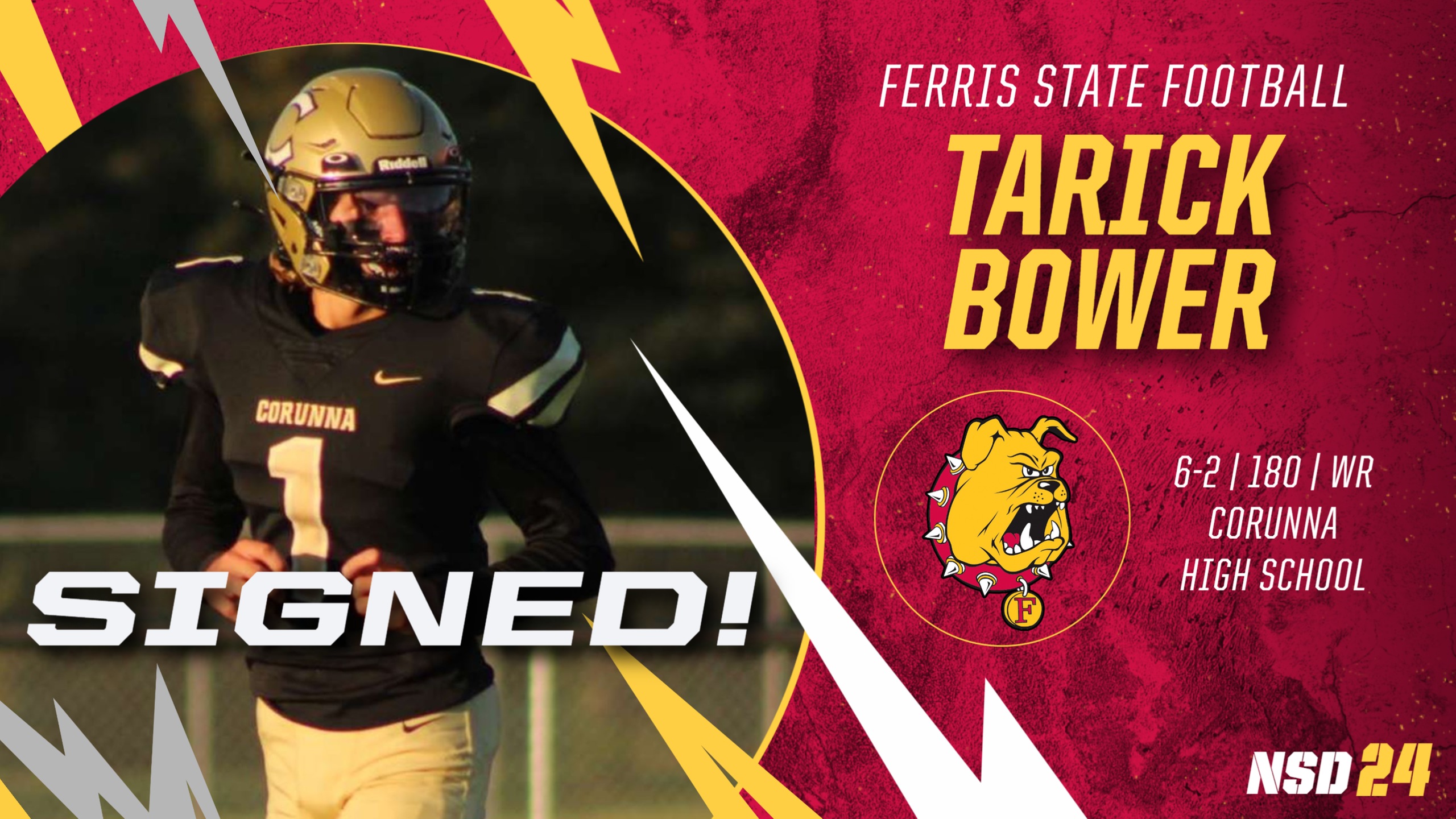 2024 Ferris State Football Signee: Tarick Bower