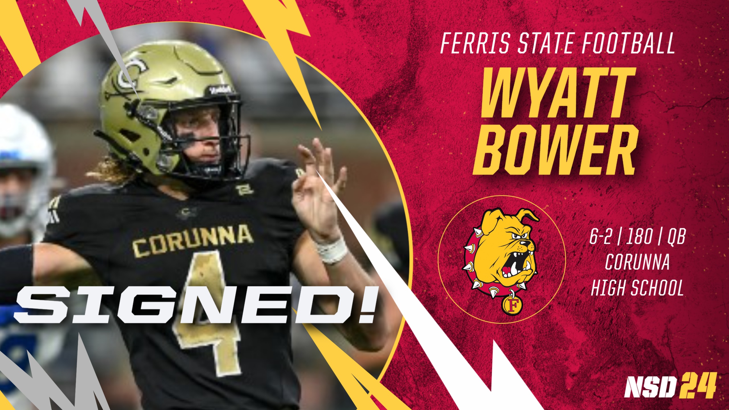 2024 Ferris State Football Signee: Wyatt Bower
