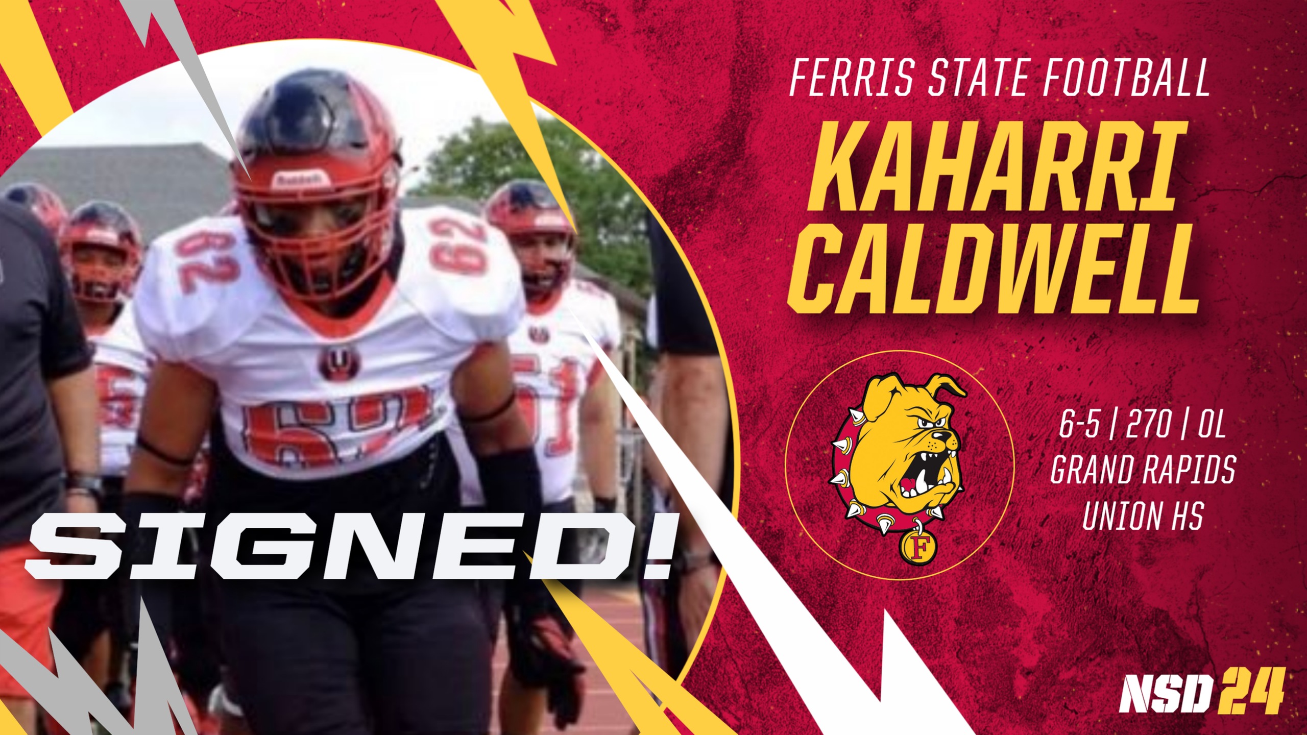 2024 Ferris State Football Signee: Kaharri Caldwell