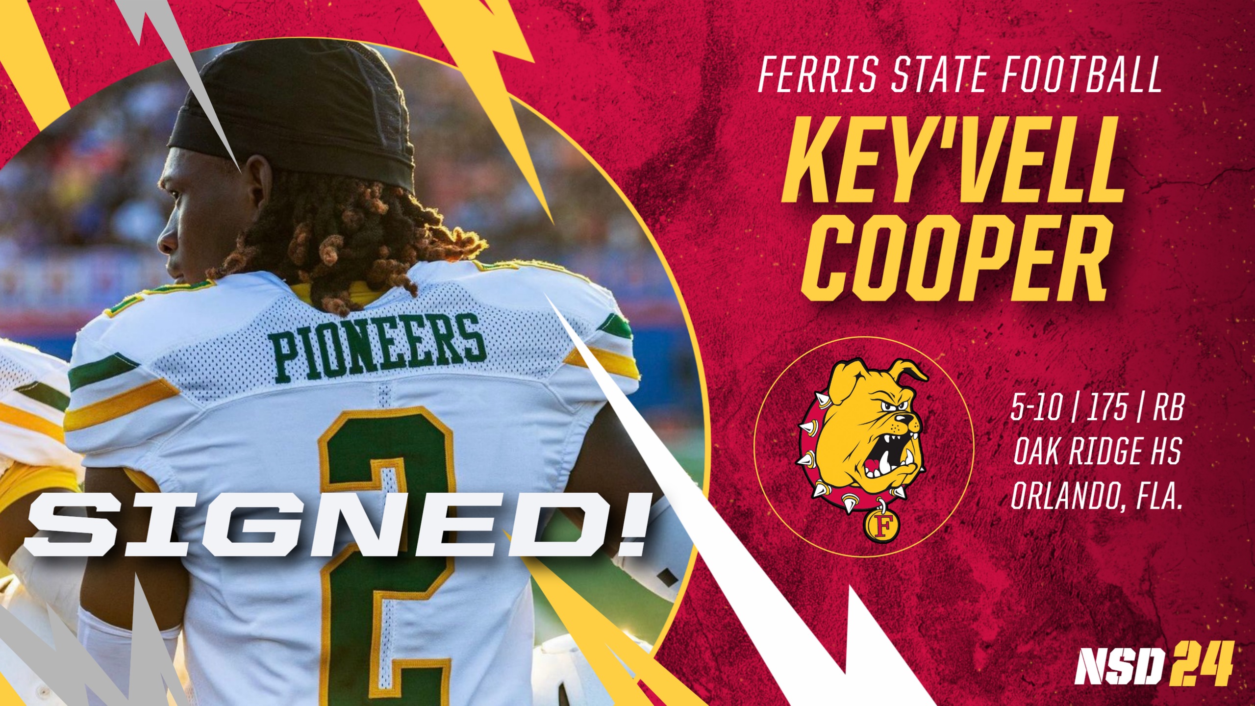 2024 Ferris State Football Signee: Key'Vell Cooper