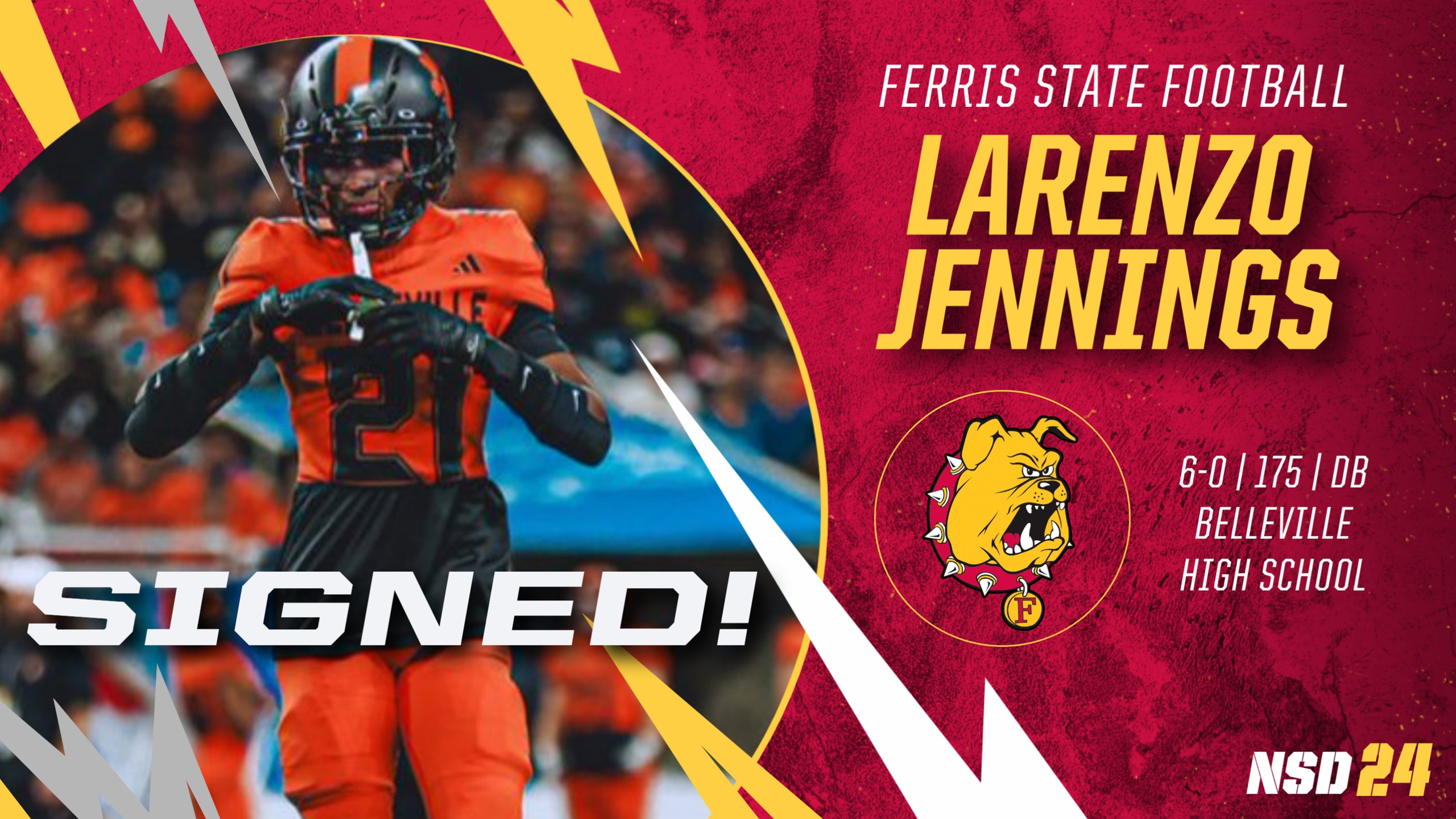 2024 Ferris State Football Signee: Larenzo Jennings