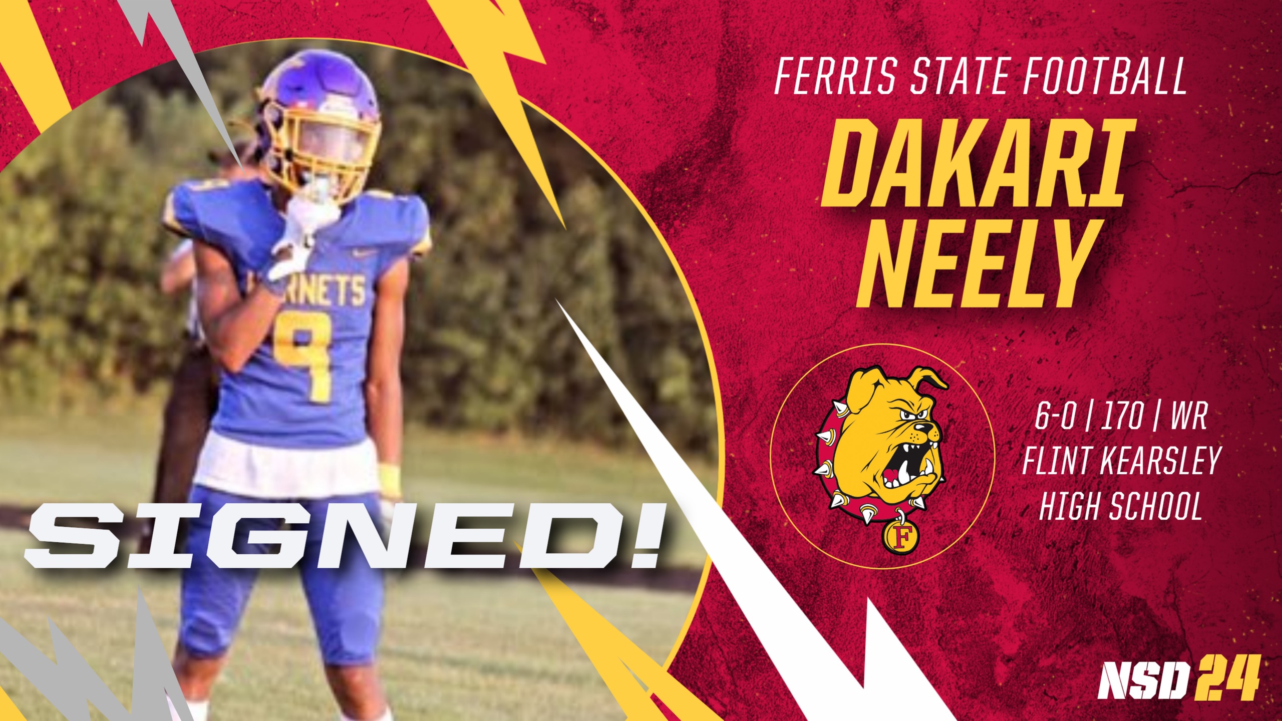 2024 Ferris State Football Signee: Dakari Neely