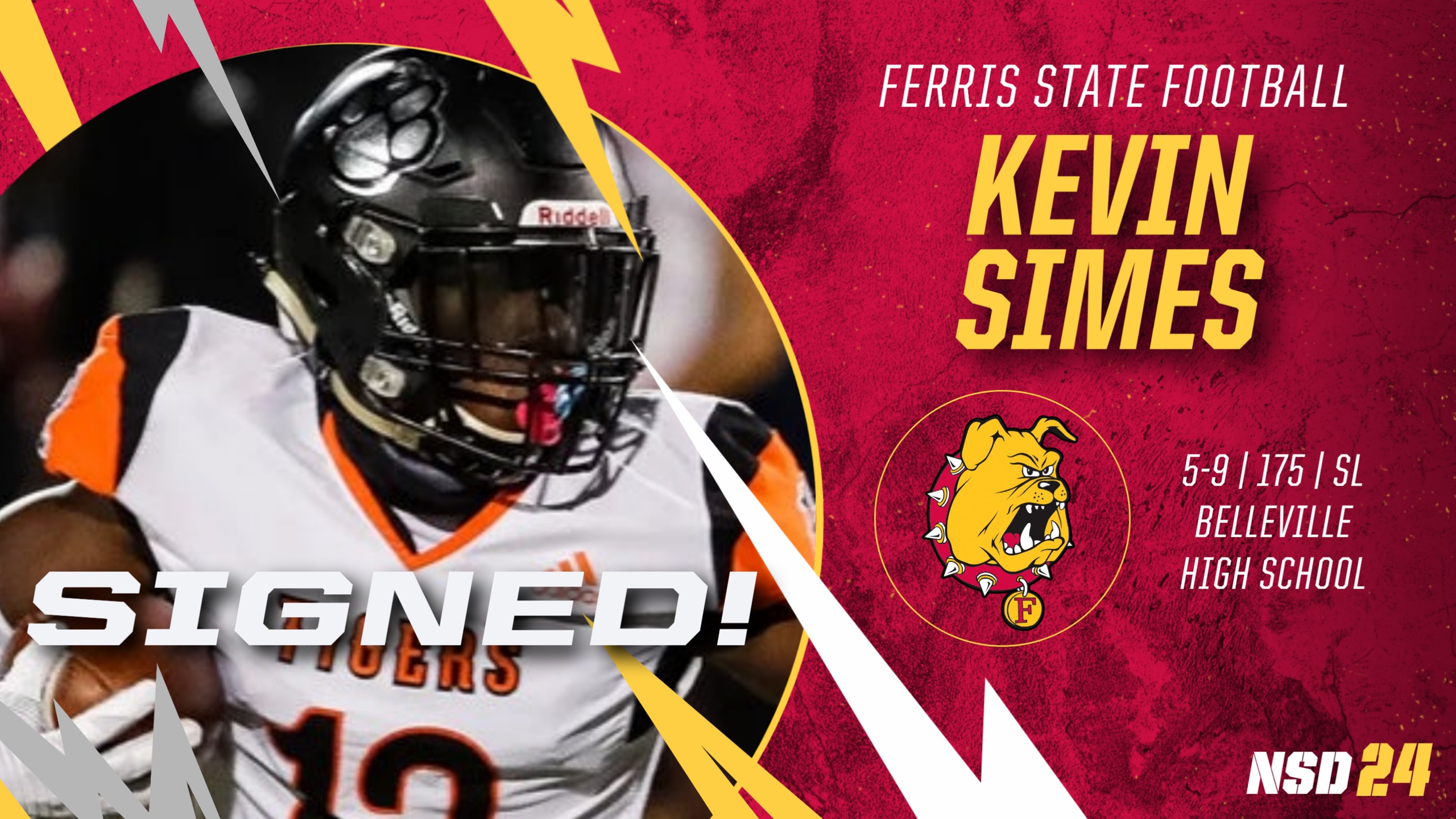 2024 Ferris State Football Signee: Kevin Simes