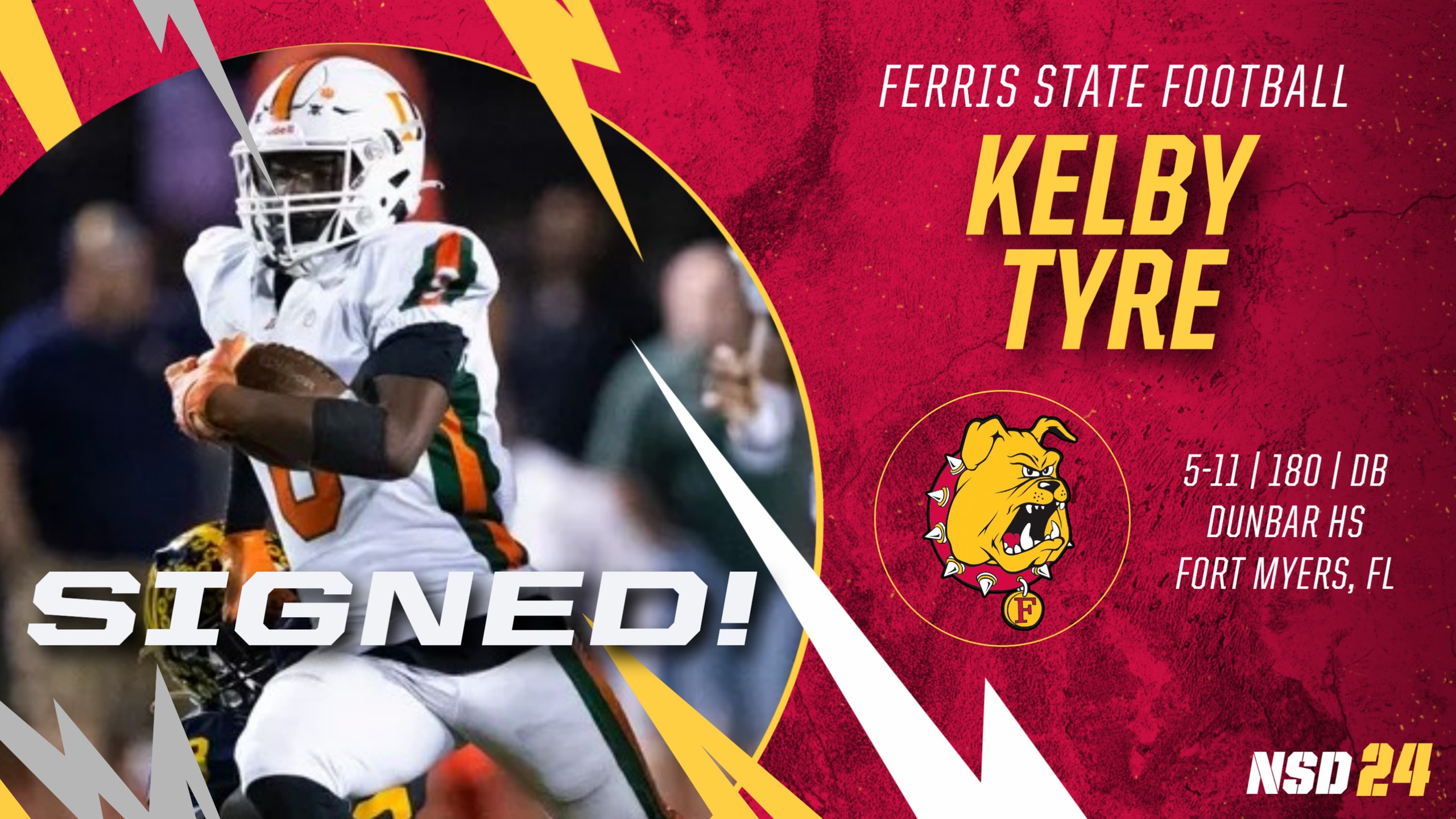 2024 Ferris State Football Signee: Kelby Tyre