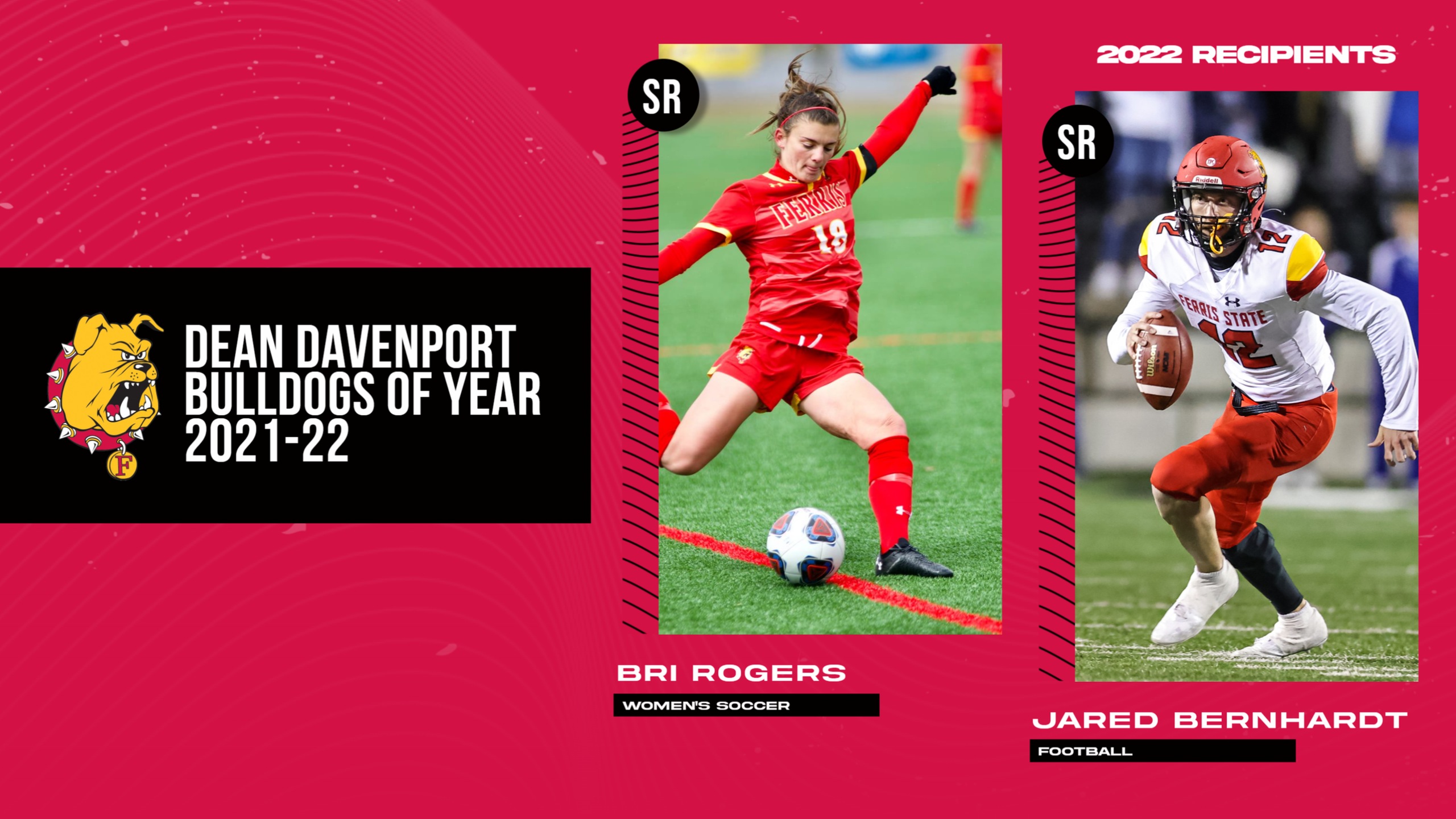 National Champion QB Jared Bernhardt & All-American Bri Rogers Named 2022 Dean Davenport "Bulldogs Of The Year"