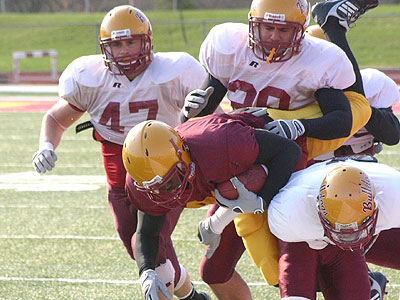 The Bulldogs take part in last Saturday's first spring scrimmage (Photo by Sandy Gholston)