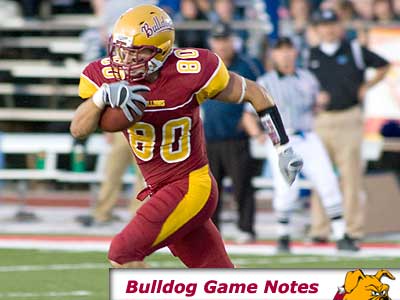 Sophomore receiver Damien Miller and the Bulldogs face Northern Michigan this Saturday (Photo by Ed Hyde)