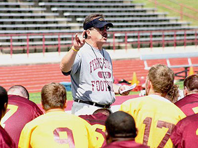 Head Coach Jeff Pierce and the Bulldogs held their first practice Friday morning