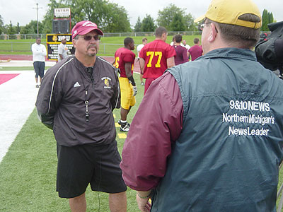 FSU Head Coach Jeff Pierce speaks with 9&10 Sports at last year's media day event