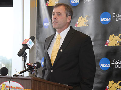 Tony Annese speaks at Thursday's press conference (Photo courtesy Big Rapids Pioneer)