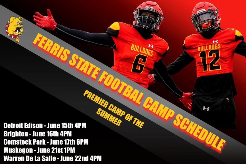 Ferris State Football Elite Exposure Camp Tour Starts This Week Across Michigan!