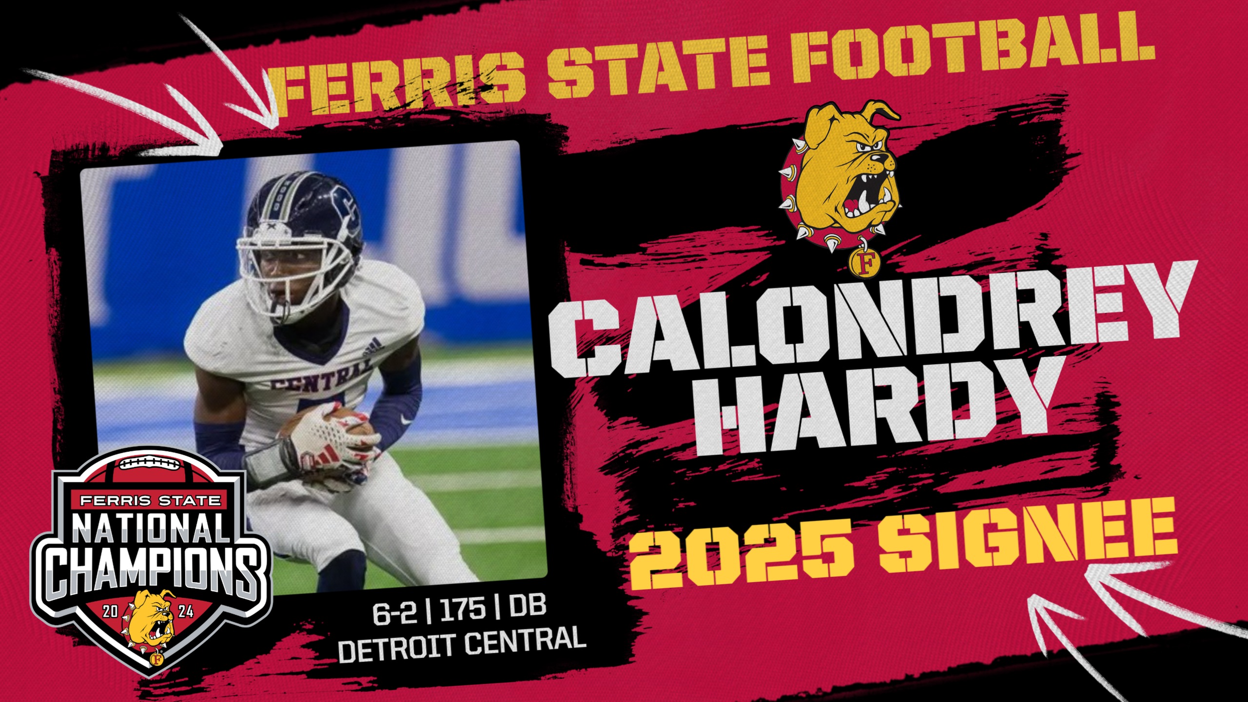 2025 Ferris State Football Signee: Calondrey Hardy