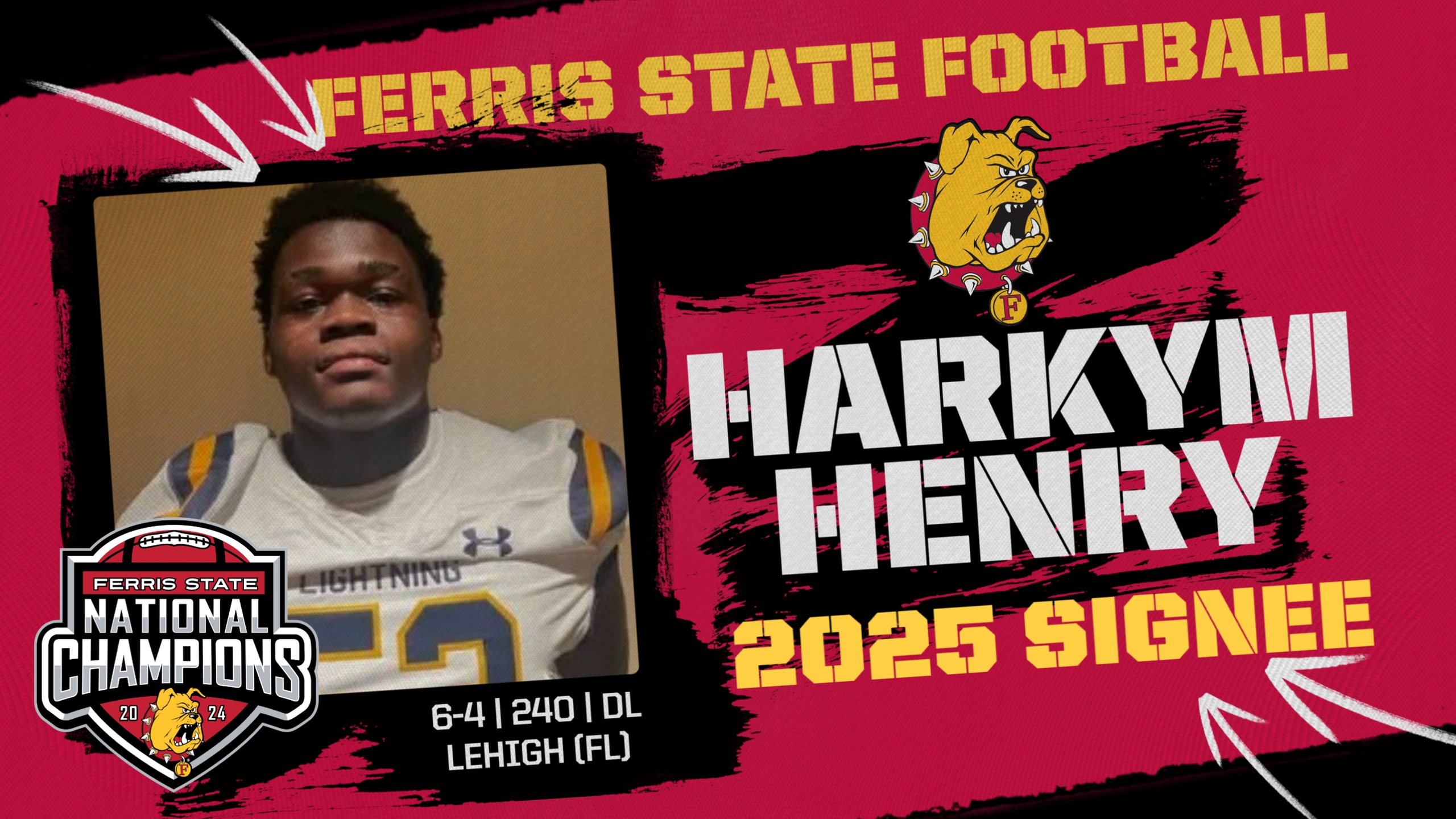 2025 Ferris State Football Signee: Harkym Henry