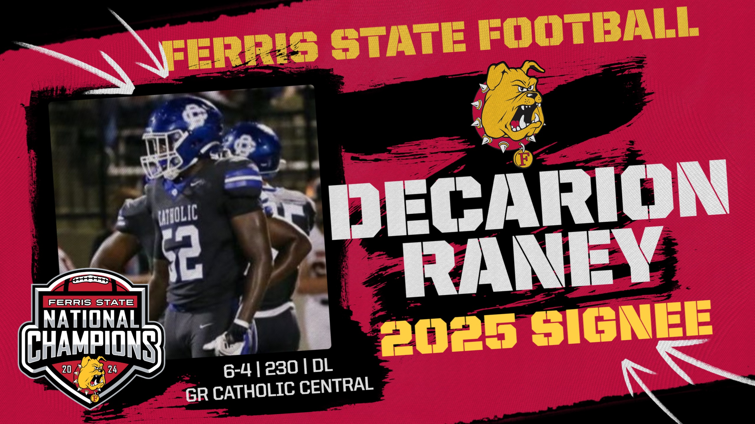 2025 Ferris State Football Signee: Decarion Raney