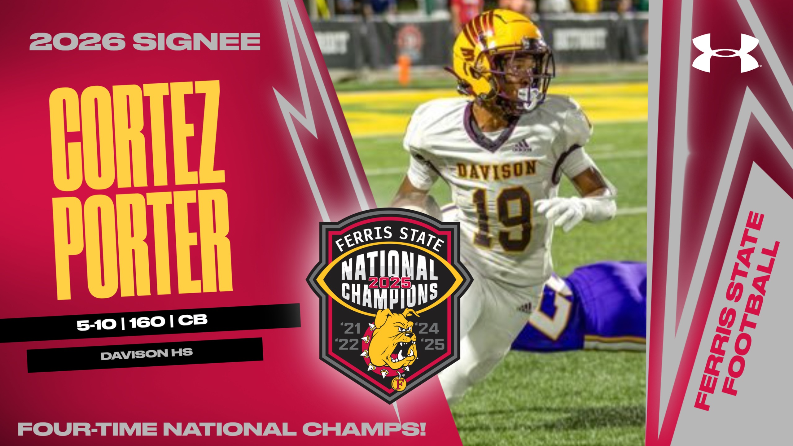 2026 Ferris State Football Signee: Cortez Porter
