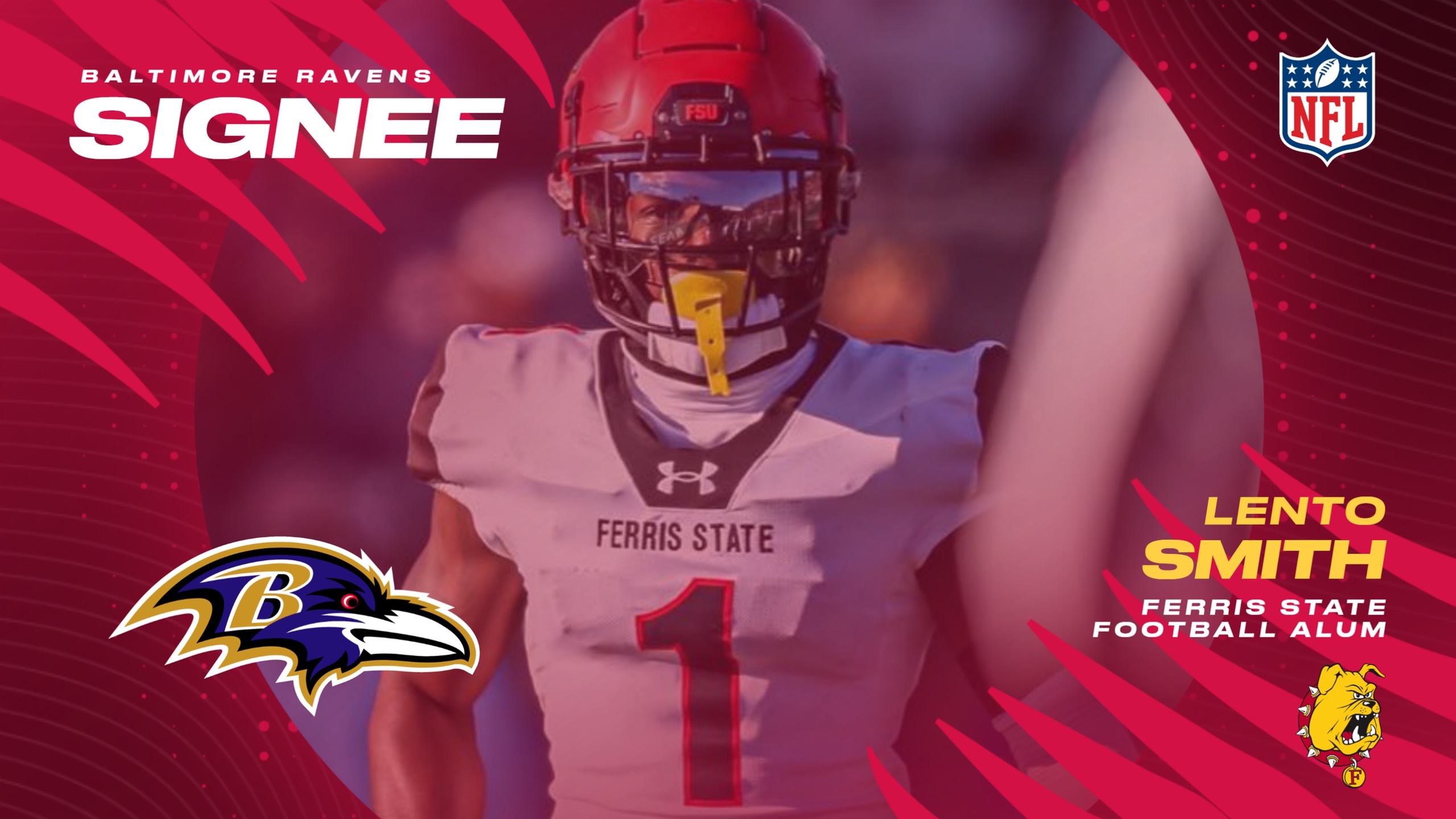 Ferris State Football Alum Lento Smith Signs With NFL's Baltimore Ravens