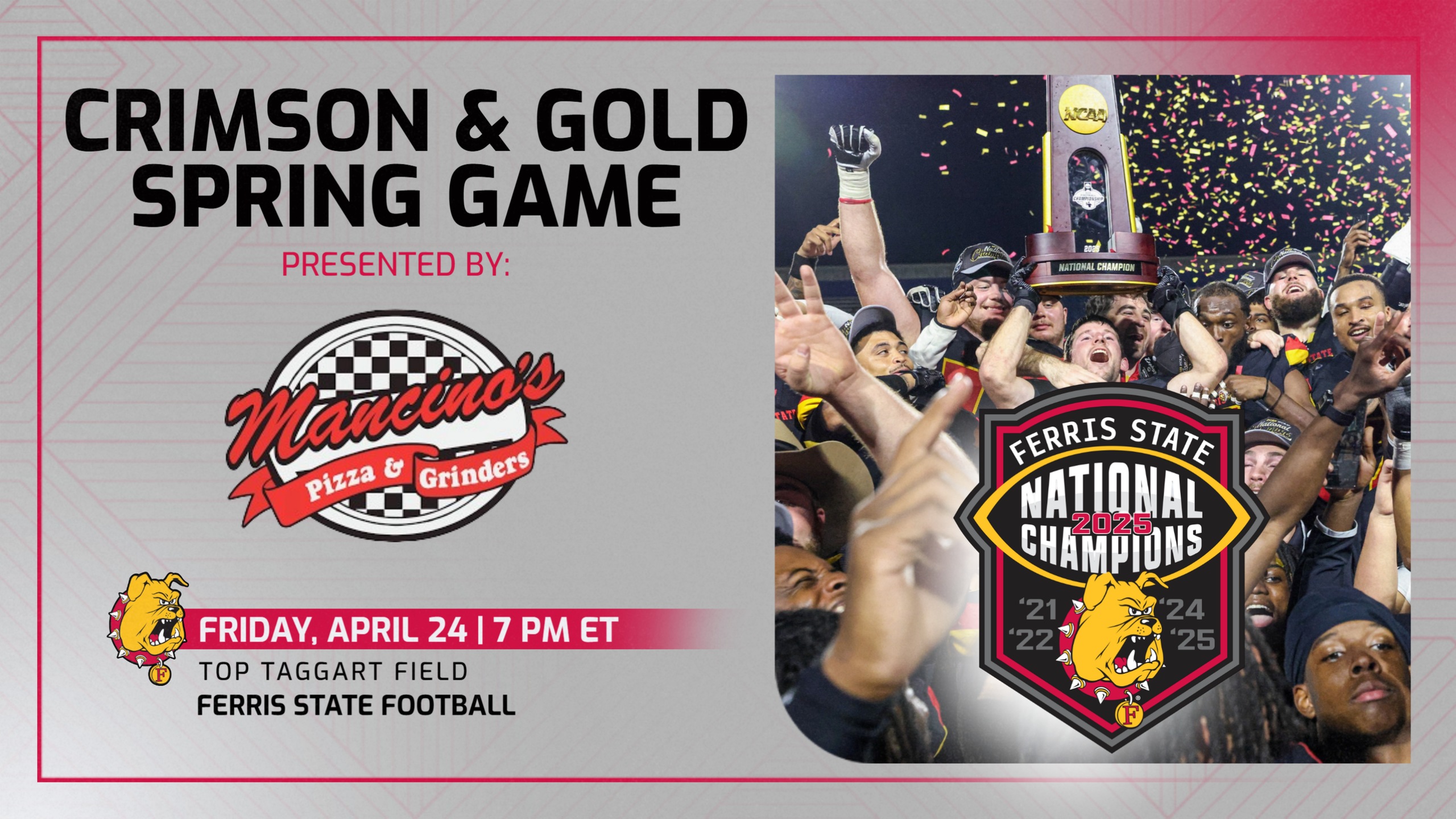 Ferris State Football Spring Game Set For Friday Night At 7 pm!
