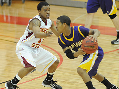 FSU's Darien Gay guards the ball in Thursday's victory (Photo by Ed Hyde)