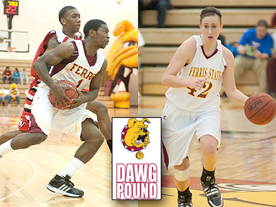 Dontae Molden (left) and Tricia Principe (right) will be part of two GLIAC doubleheaders at Wink Arena this week (Photos courtesy of Ed Hyde)