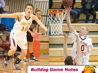 Kylie Muntz (left) and Austin Randel (right) will try to help lead the Bulldogs past NMU and MTU this week (Photos by Ed Hyde)