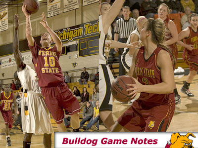 Austin Randel (left) and Lindsey Pettit (right) will try to help the Bulldogs' win their final two road games this week (Photos courtesy Michigan Tech)