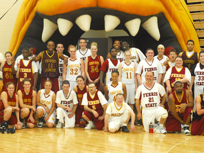 FSU Basketball players and Special Olympics competitors pose for a group photo (Photo by Rob Bentley)