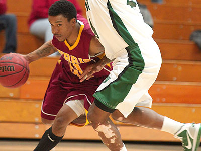 FSU's Darien Gay drives around a Wisconsin-Parkside defender in Wednesday's game (Photo Courtesy Cedric Ray, Jr. - The Ranger News)