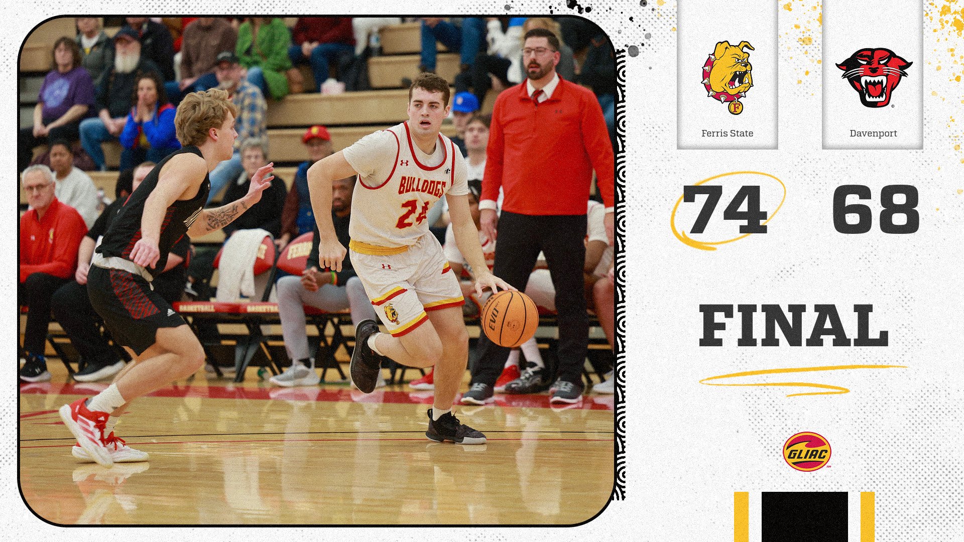 Ferris State Stays Unbeaten In GLIAC Play With Hard-Fought Home Win Over Davenport