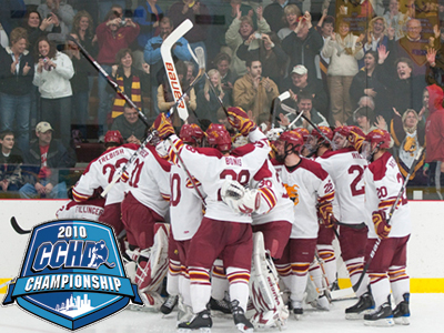 Ferris State hopes to continue its playoff run as the Bulldogs face Northern Michigan in the CCHA Semifinals this Friday (March 19) at Joe Louis Arena.  (Photo by Ed Hyde)