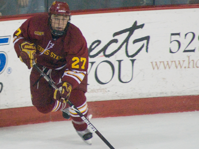 Sophomore defenseman Brett Wysopal and his Ferris State teammates were recently featured by the Detroit News. (Photo by Joe Gorby)