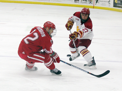 Defenseman Brett Wysopal produced the game-winning goal in FSU's 3-1 victory over Nebraska-Omaha.  (Photo by The Pioneer)