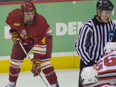 Chad Billins' two power-play goals lead Ferris State to a 4-1 win in its season opener.