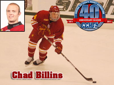 Chad Billins Claims CCHA Award For Second Time This Season