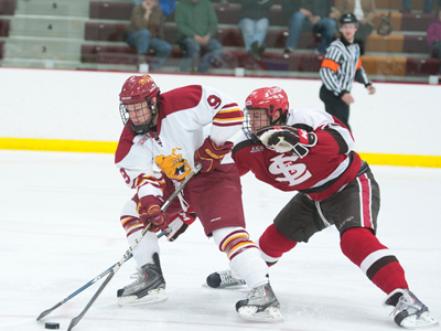 Travis Ouellette and the Bulldogs improved to 3-1-0 overall this season with Saturday's 3-0 win against St. Lawrence.  (Photo by Ed Hyde)