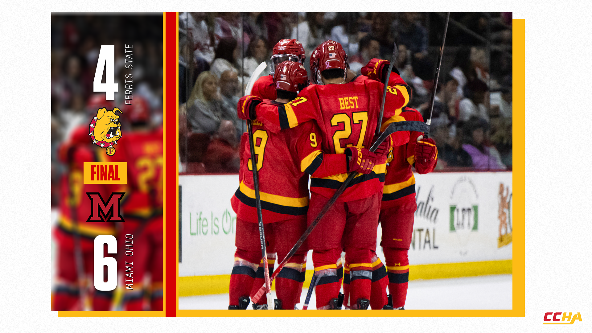 Ferris State Hockey Falls to Miami (Ohio) in Season Opener in Oxford