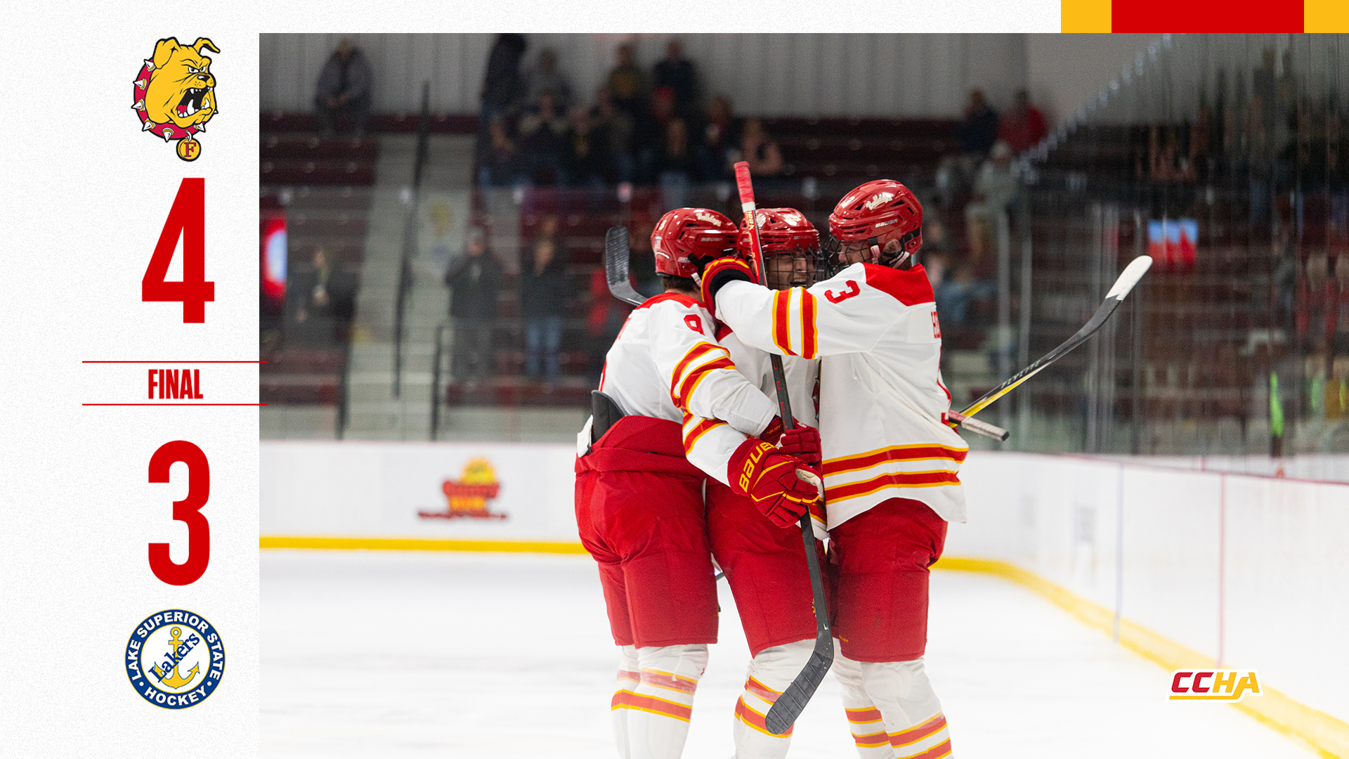 Ferris State Hockey Triumphs Over Lake State in First Overtime Contest of the Season
