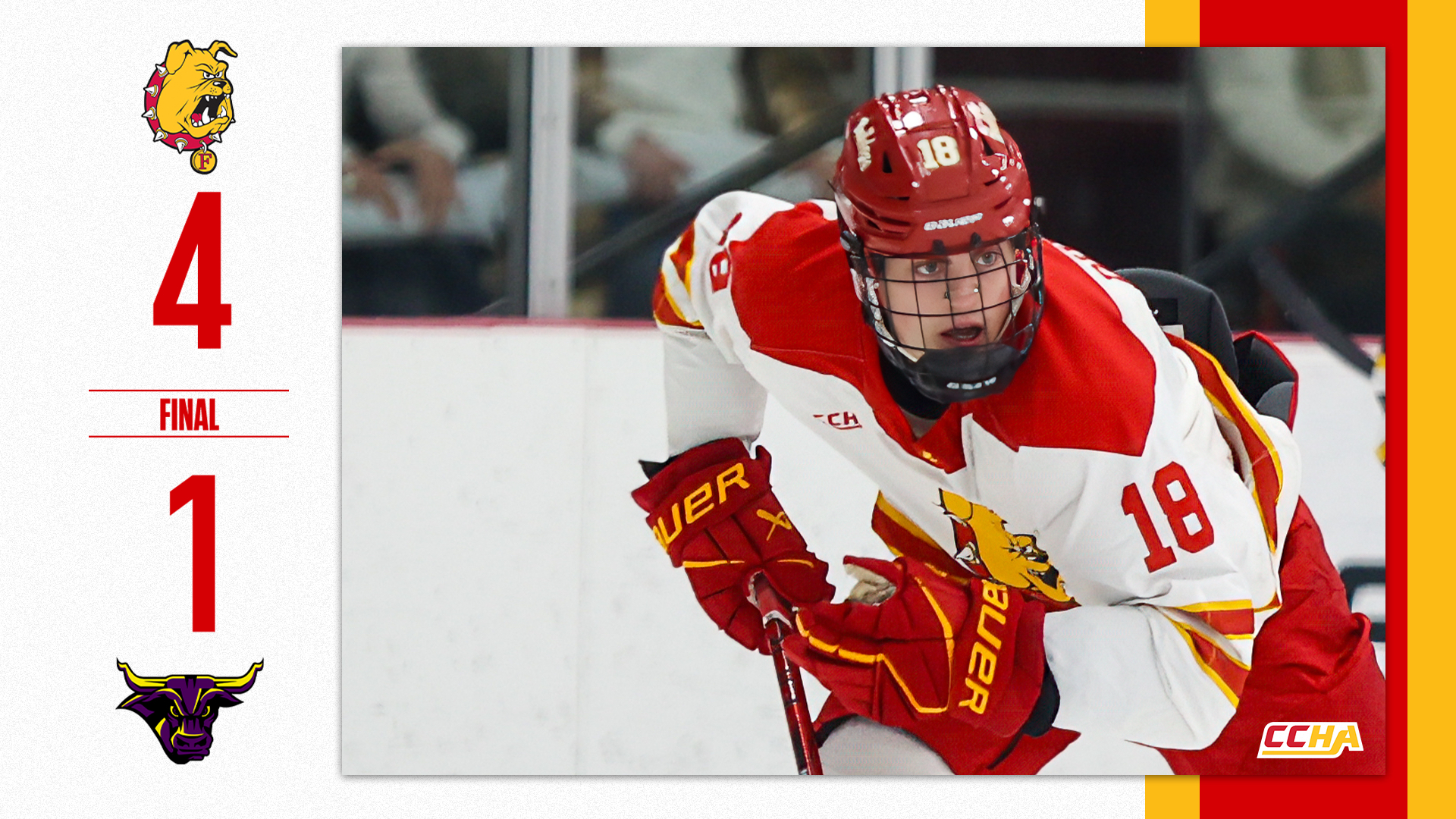 Bulldog Hockey Blocks 27 Shots, Scores Two Power Play Goals to Top #13 Minnesota State