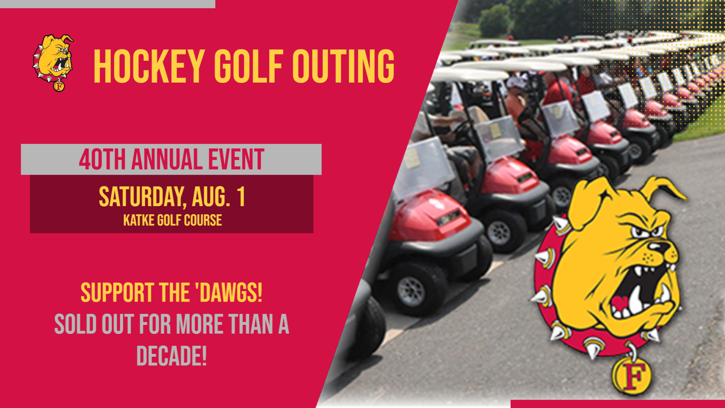 40th Annual Ferris State Hockey Golf Outing Set For August 1 - Registration Underway!