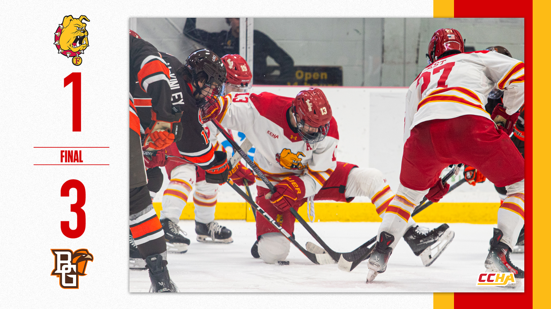 Hedquist Stops 38 Shots as Bulldogs Fall to Bowling Green