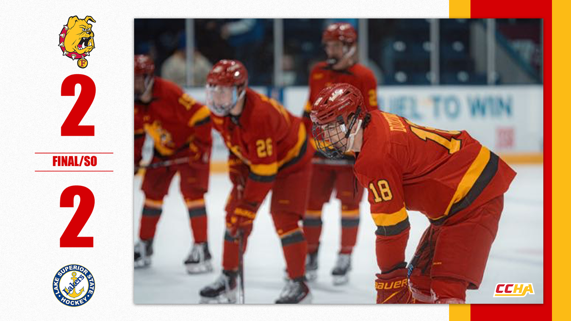 Zary Scores Twice as Ferris State Hockey Falls in Shootout to Lake State in Regular Season Finale