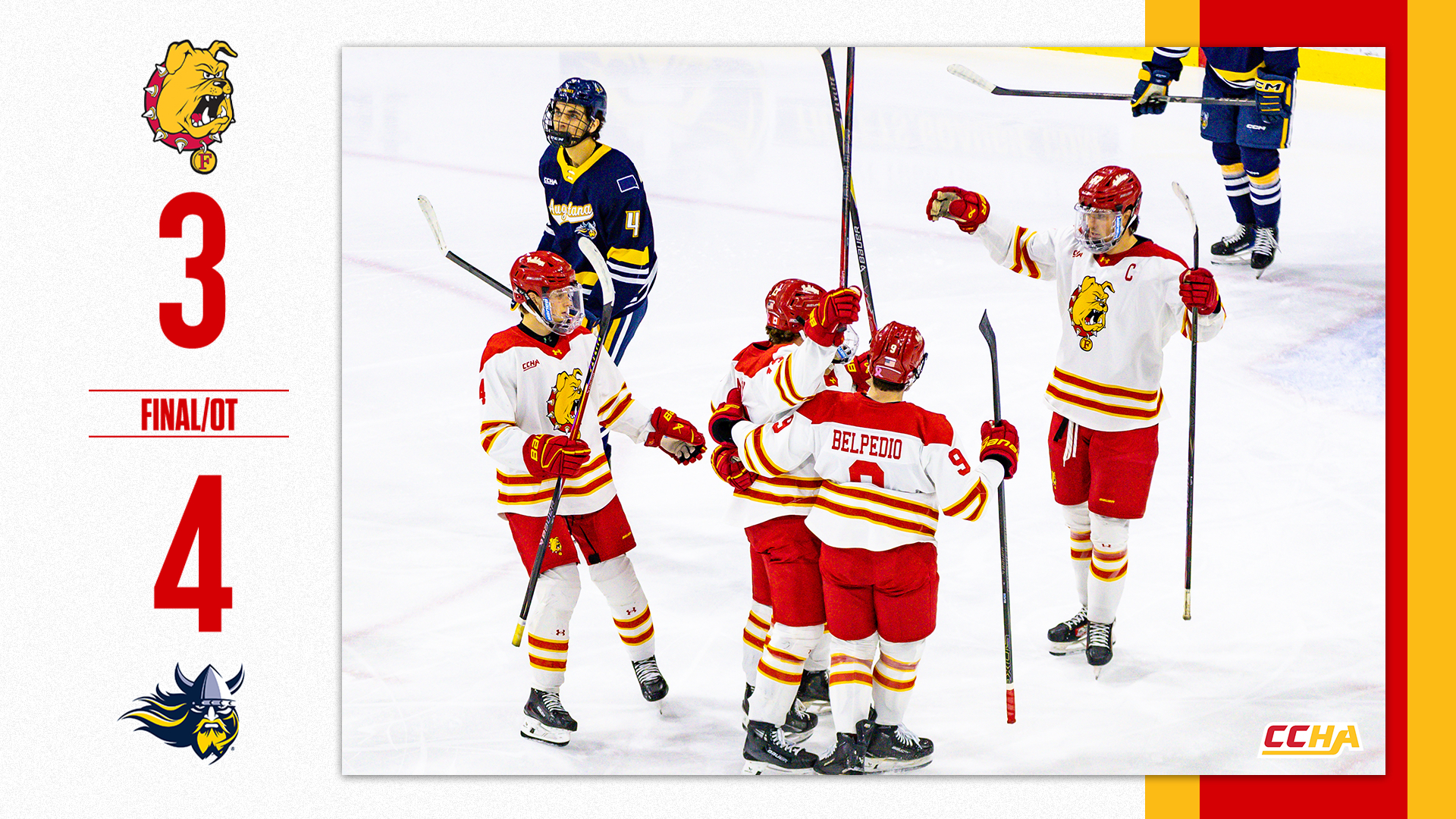 Bulldog Hockey Battles #15 Augustana to 4-3 Overtime Loss