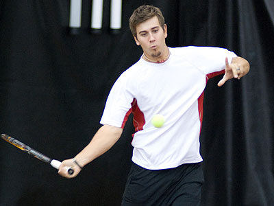 FSU's Josh Guckenberger saw action at third doubles on Monday (FSU Photo Services)
