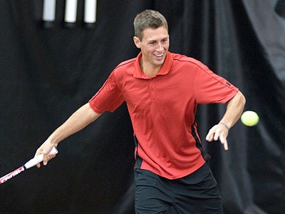 FSU's Kyle Revall posted a three-set win at the top singles flight versus UMKC (FSU Photo Services)