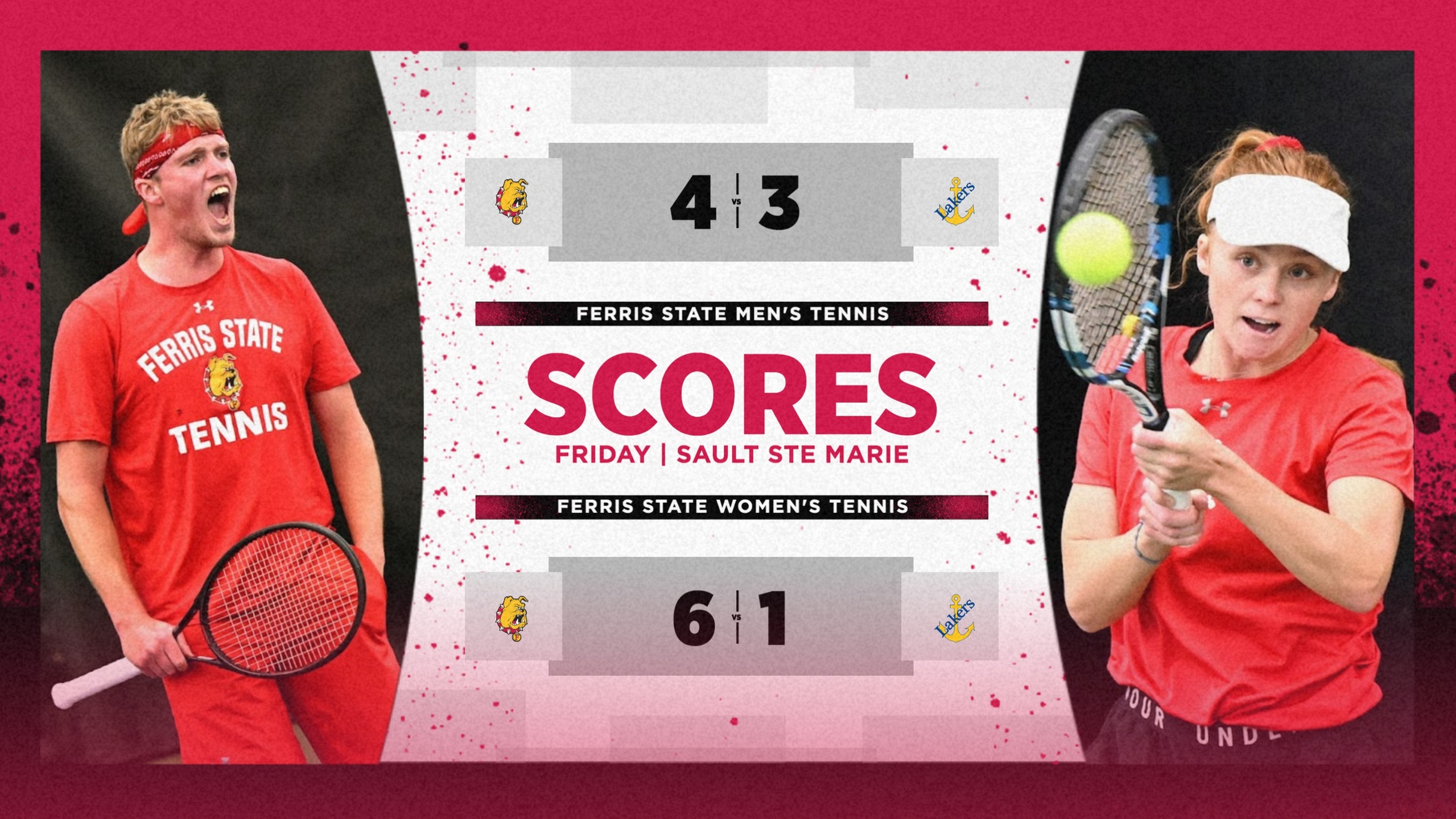 Ferris State Tennis Squads Earn League Road Sweep At LSSU As Men Capture Share Of League Crown