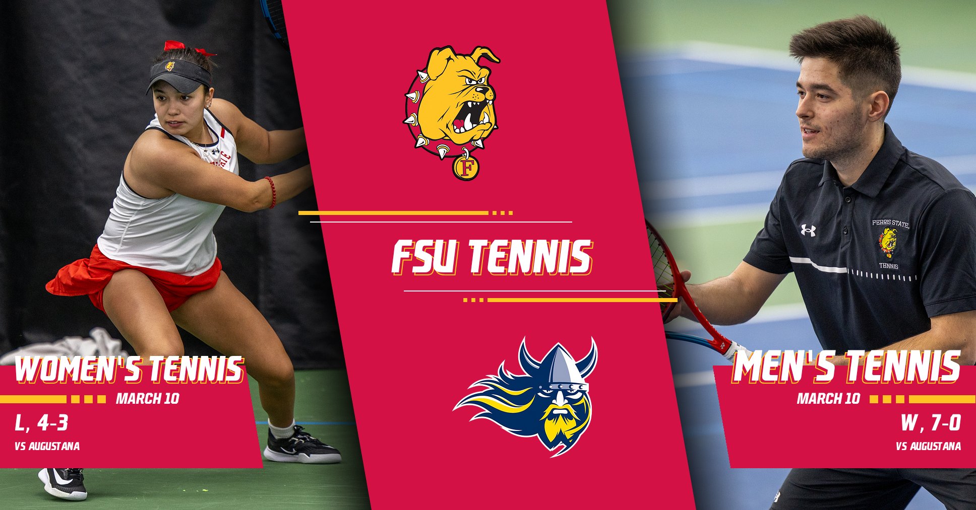 Ferris State Tennis Squads Pick Up Non-League Split Against Augustana In Florida