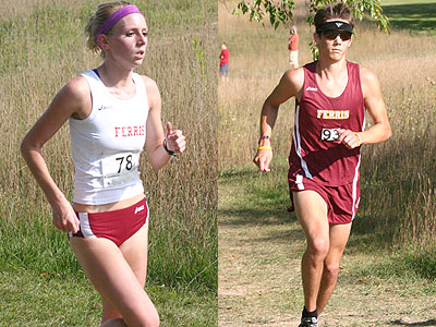 FSU's Sarah Creed (left) and Alex Bladecki (left) led the Bulldogs at the SVSU Cardinal Invitational