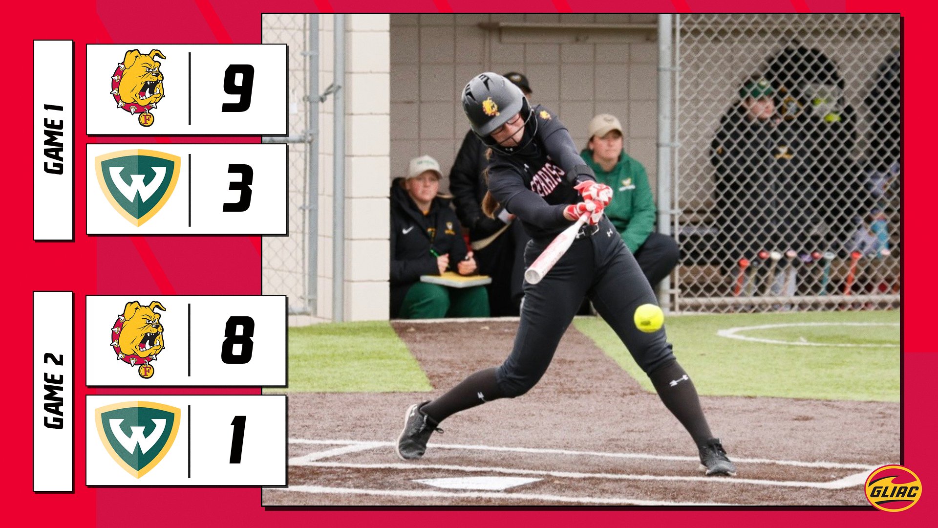 Ferris State Softball Sweeps Wayne State To Start League Action In Home-Opening Series