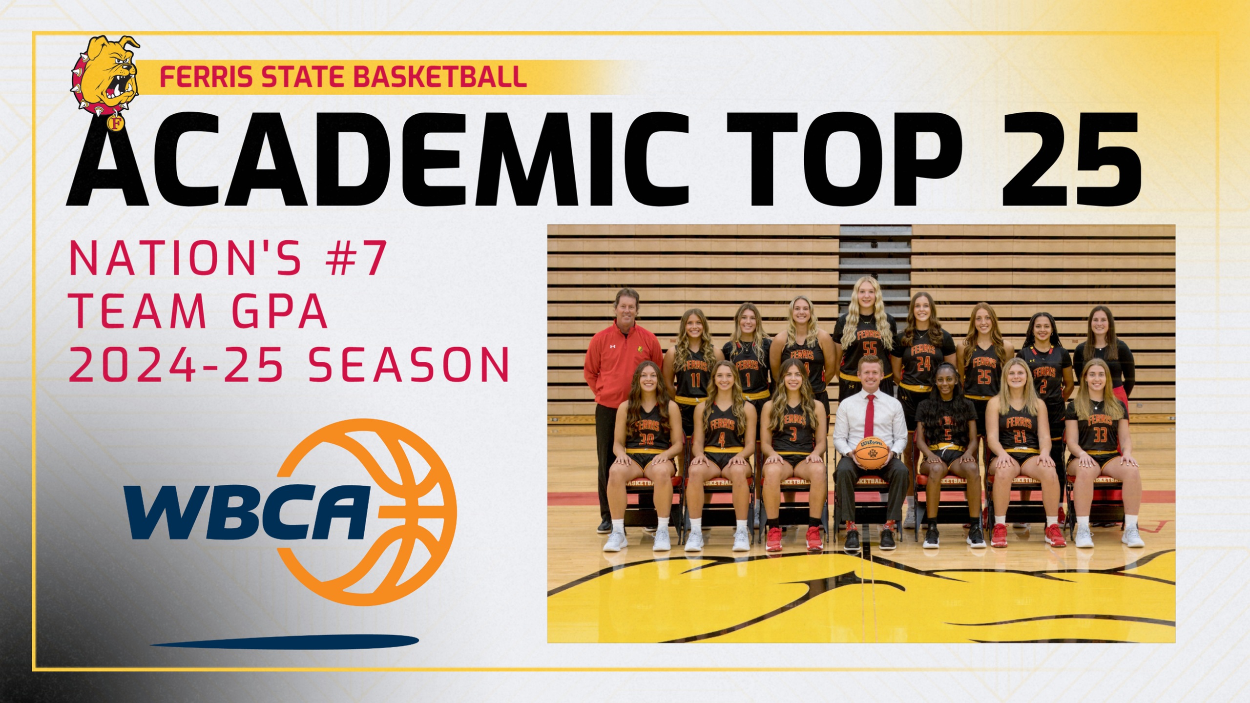 Ferris State Women's Basketball Places Seventh Nationally Among WBCA Academic Top 25 Squads