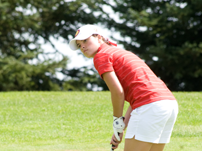 Blaize Baumgartner's team-best 162 score helped lead Ferris State to its first tournament title this season.  (Photo by Ed Hyde)