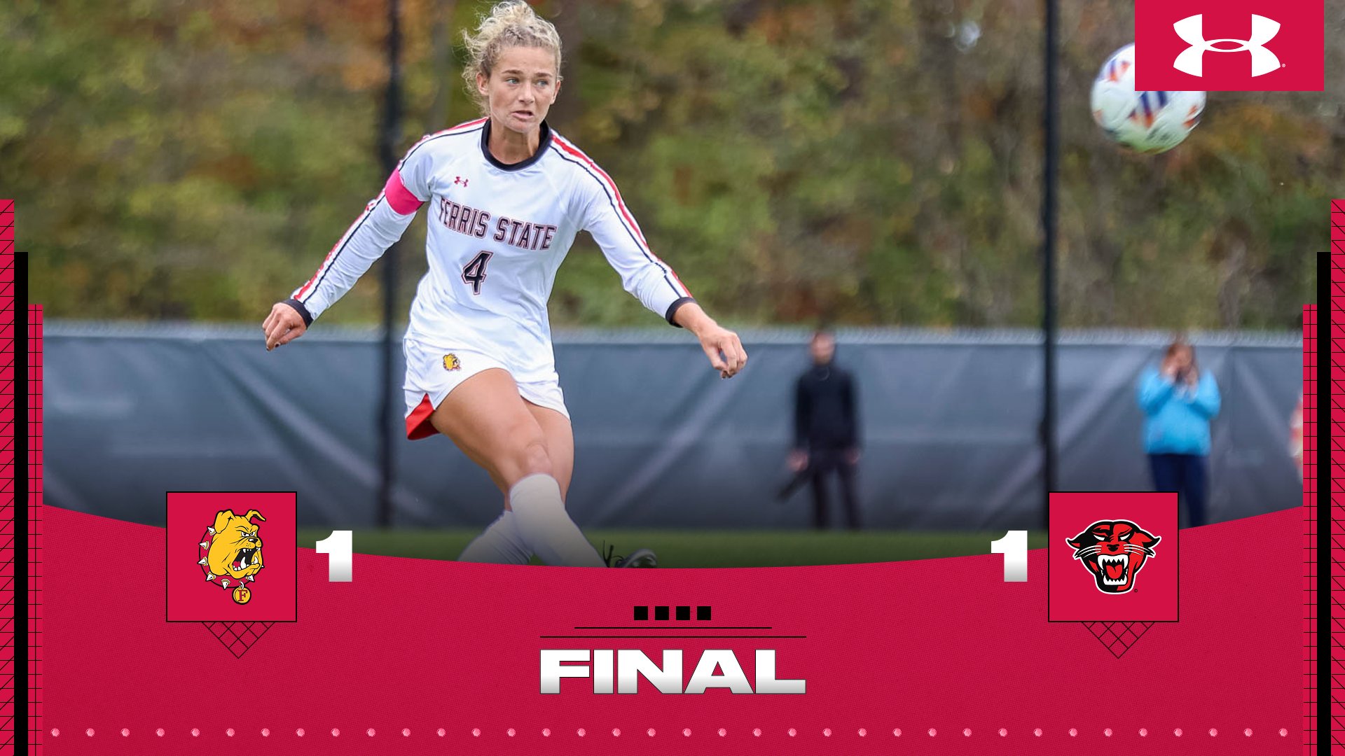 Late Goal from Vallone Helps Ferris State Soccer to Road Tie Against Davenport